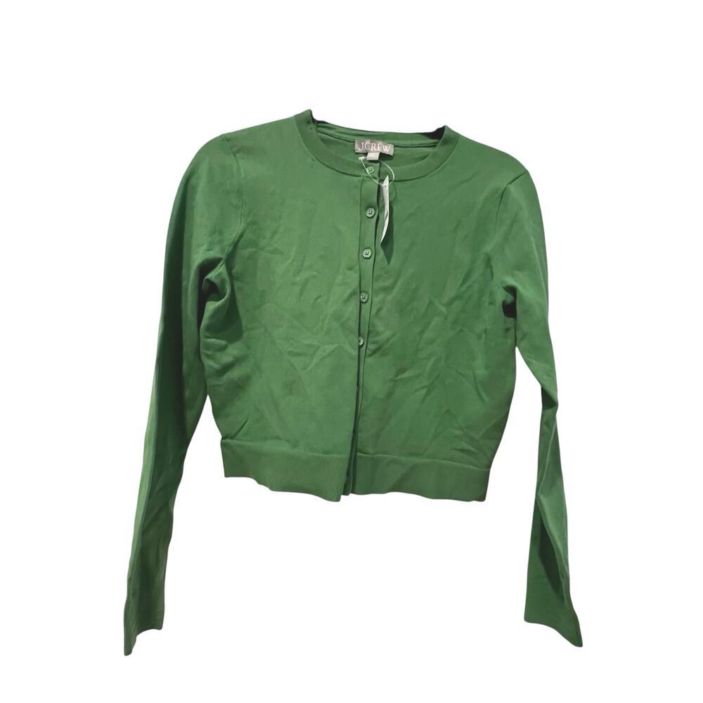 J. Crew Women's Jackie Cardigan Premium Ultra-Fine Cotton Blend Grass Size S NWT - Picture 5 of 11